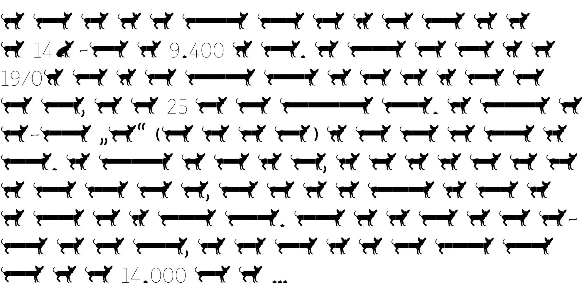 Sample paragraph of the Doggy chihuahua font style